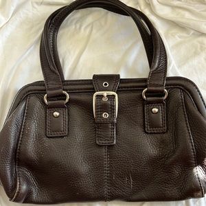 Talbots brown leather bucket bag